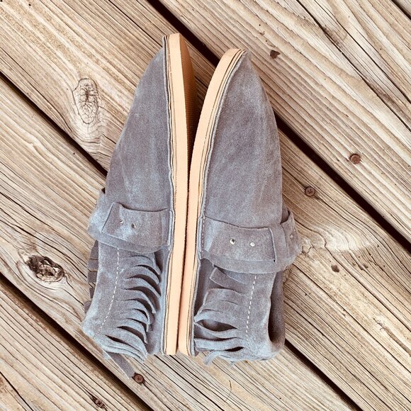 Gray Suede Moccasins Size 9.5 - Picture 4 of 8